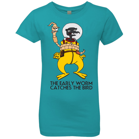 T-Shirts Tahiti Blue / YXS The Early Worm Catches The Bird Girls Premium T-Shirt