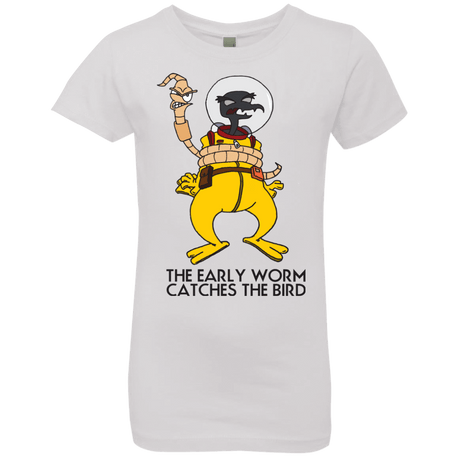 T-Shirts White / YXS The Early Worm Catches The Bird Girls Premium T-Shirt