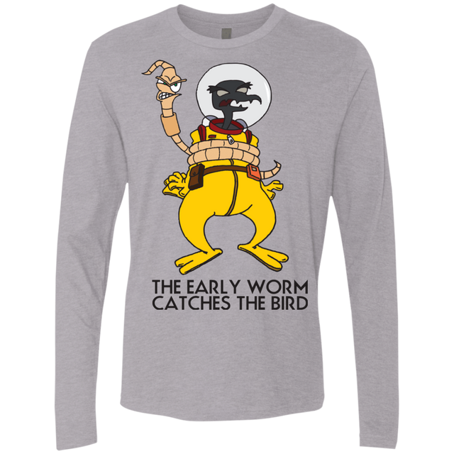 T-Shirts Heather Grey / Small The Early Worm Catches The Bird Men's Premium Long Sleeve