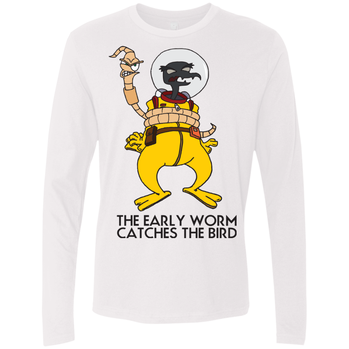 T-Shirts White / Small The Early Worm Catches The Bird Men's Premium Long Sleeve