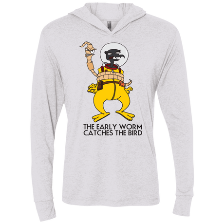 T-Shirts Heather White / X-Small The Early Worm Catches The Bird Triblend Long Sleeve Hoodie Tee