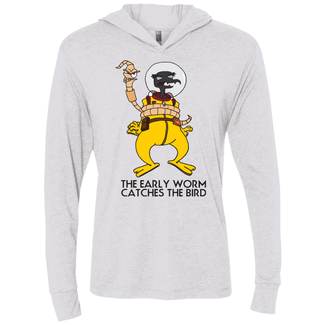 T-Shirts Heather White / X-Small The Early Worm Catches The Bird Triblend Long Sleeve Hoodie Tee