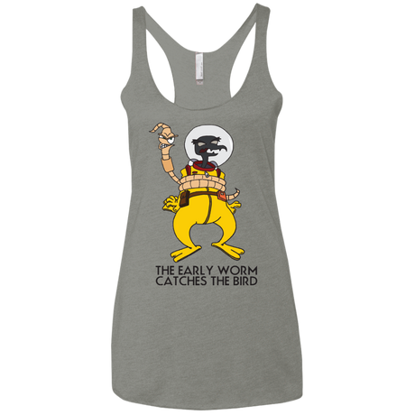 T-Shirts Venetian Grey / X-Small The Early Worm Catches The Bird Women's Triblend Racerback Tank