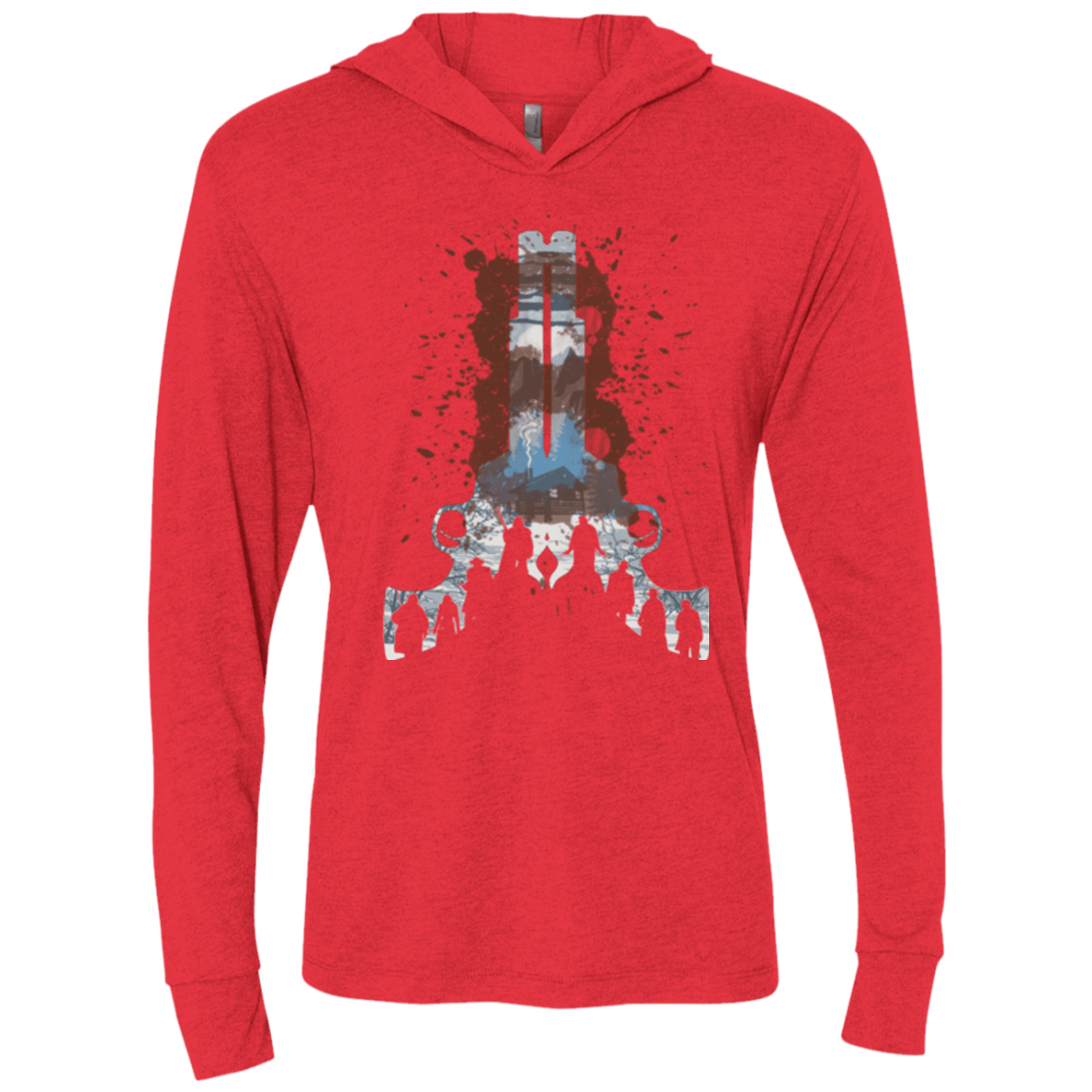 T-Shirts Vintage Red / X-Small The Eight Triblend Long Sleeve Hoodie Tee