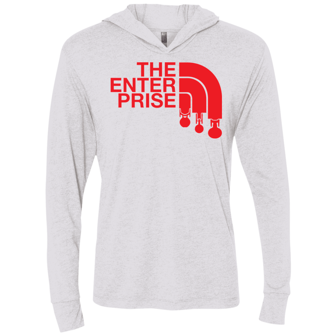 T-Shirts Heather White / X-Small The Enterprise Triblend Long Sleeve Hoodie Tee