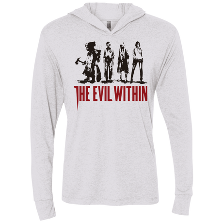 T-Shirts Heather White / X-Small The Evil Within Triblend Long Sleeve Hoodie Tee
