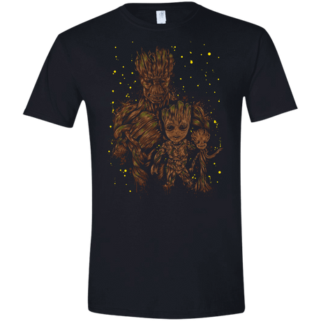 T-Shirts Black / X-Small The evolution of Groot Men's Semi-Fitted Softstyle
