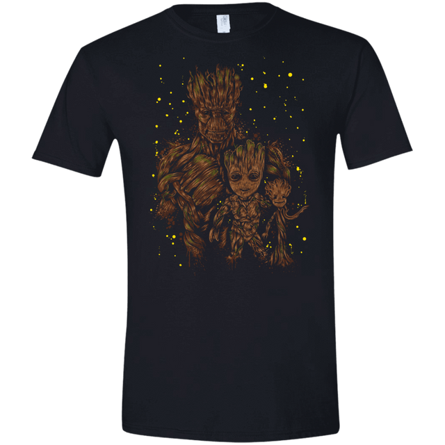 T-Shirts Black / X-Small The evolution of Groot Men's Semi-Fitted Softstyle