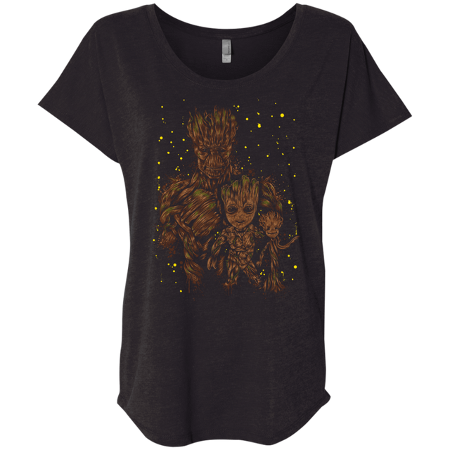 T-Shirts Vintage Black / X-Small The evolution of Groot Triblend Dolman Sleeve