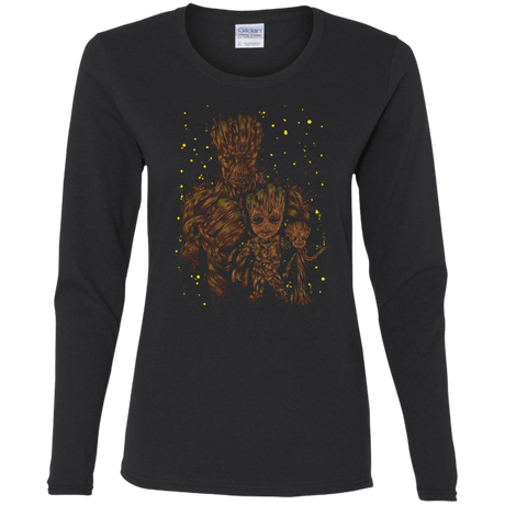 T-Shirts Black / S The evolution of Groot Women's Long Sleeve T-Shirt