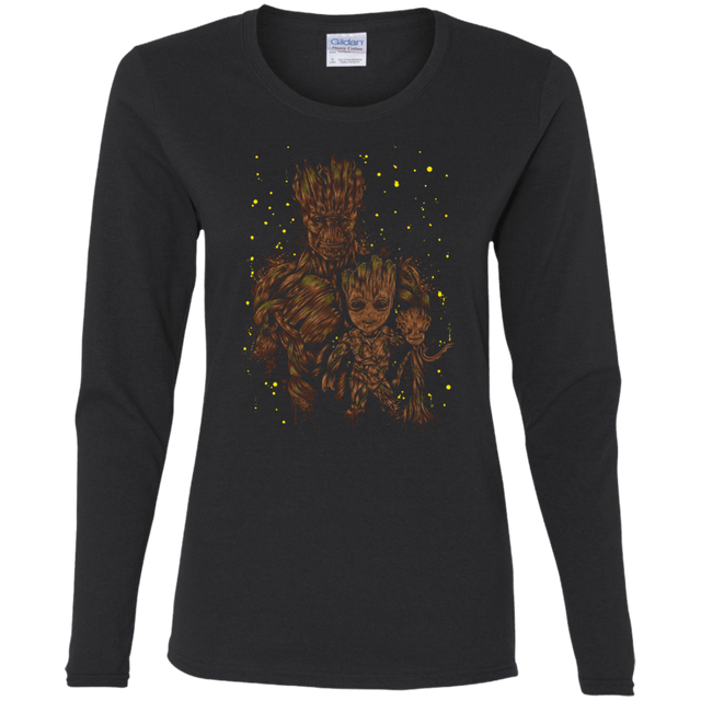 T-Shirts Black / S The evolution of Groot Women's Long Sleeve T-Shirt
