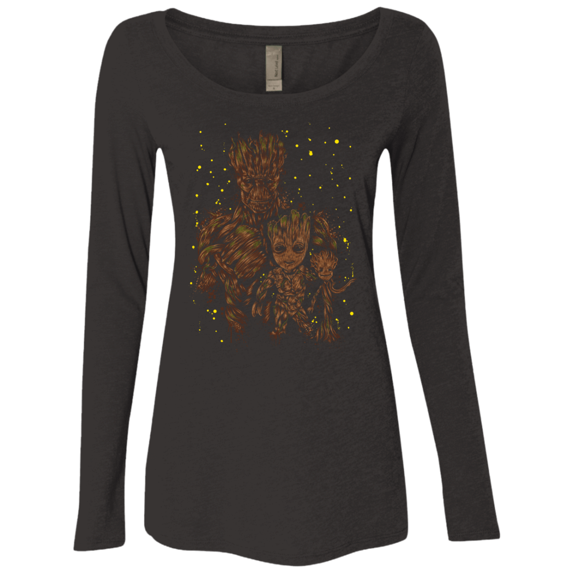 T-Shirts Vintage Black / S The evolution of Groot Women's Triblend Long Sleeve Shirt