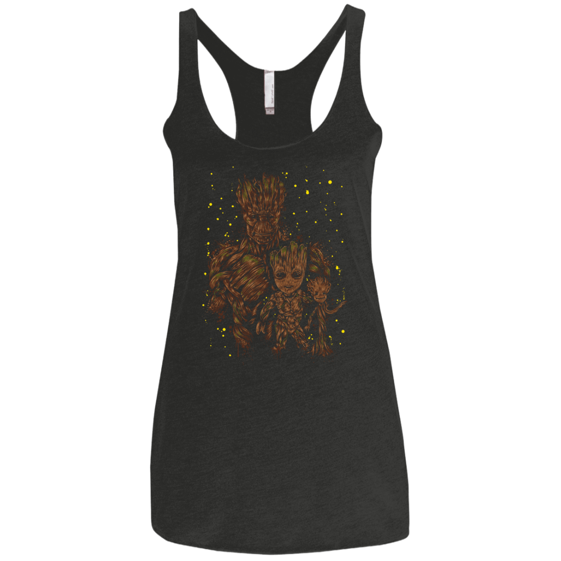 T-Shirts Vintage Black / X-Small The evolution of Groot Women's Triblend Racerback Tank