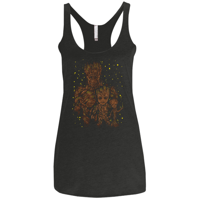 T-Shirts Vintage Black / X-Small The evolution of Groot Women's Triblend Racerback Tank