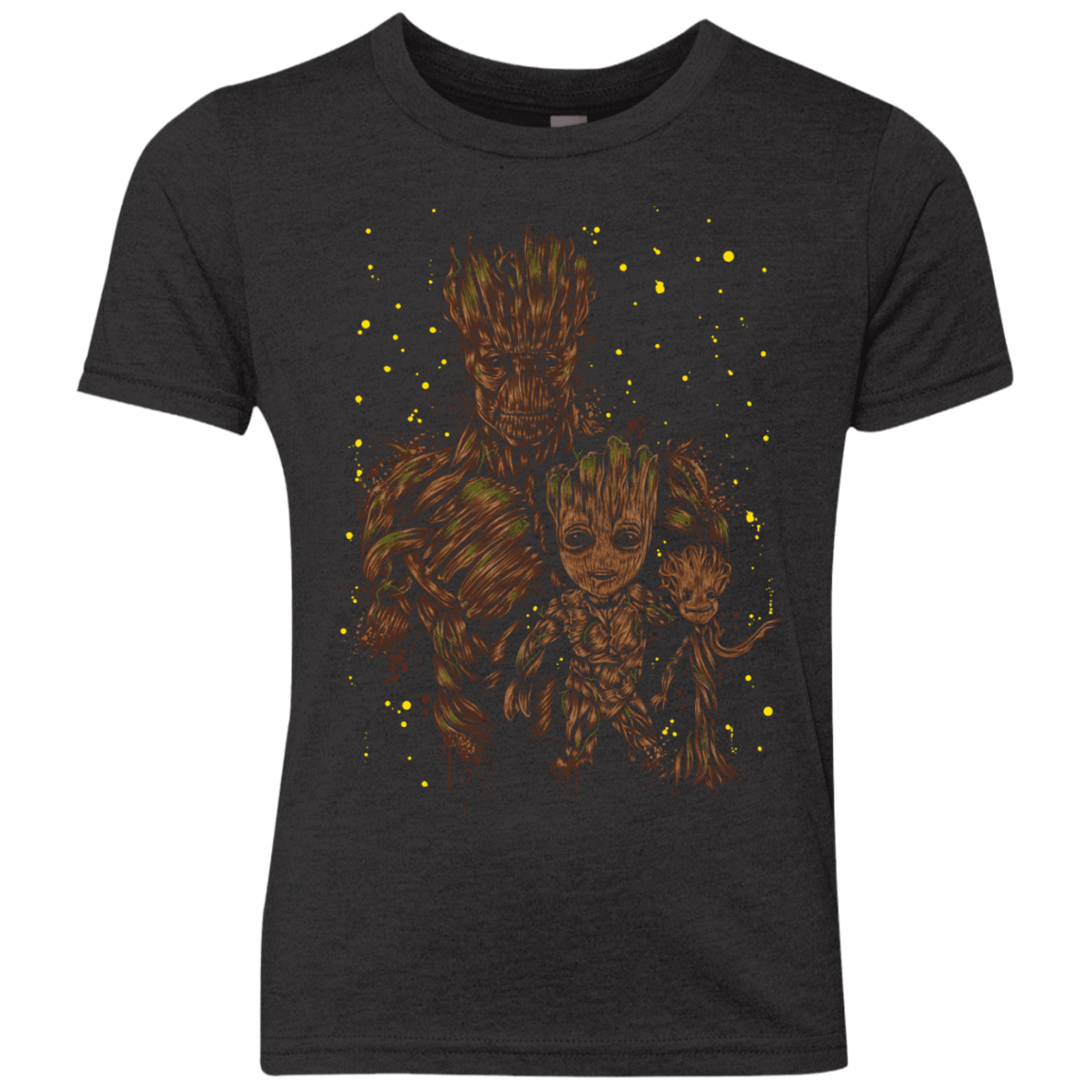 T-Shirts Vintage Black / YXS The evolution of Groot Youth Triblend T-Shirt