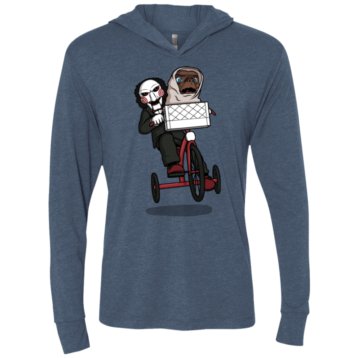 T-Shirts Indigo / X-Small The Extra Terrifying Triblend Long Sleeve Hoodie Tee