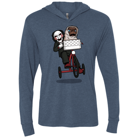 T-Shirts Indigo / X-Small The Extra Terrifying Triblend Long Sleeve Hoodie Tee