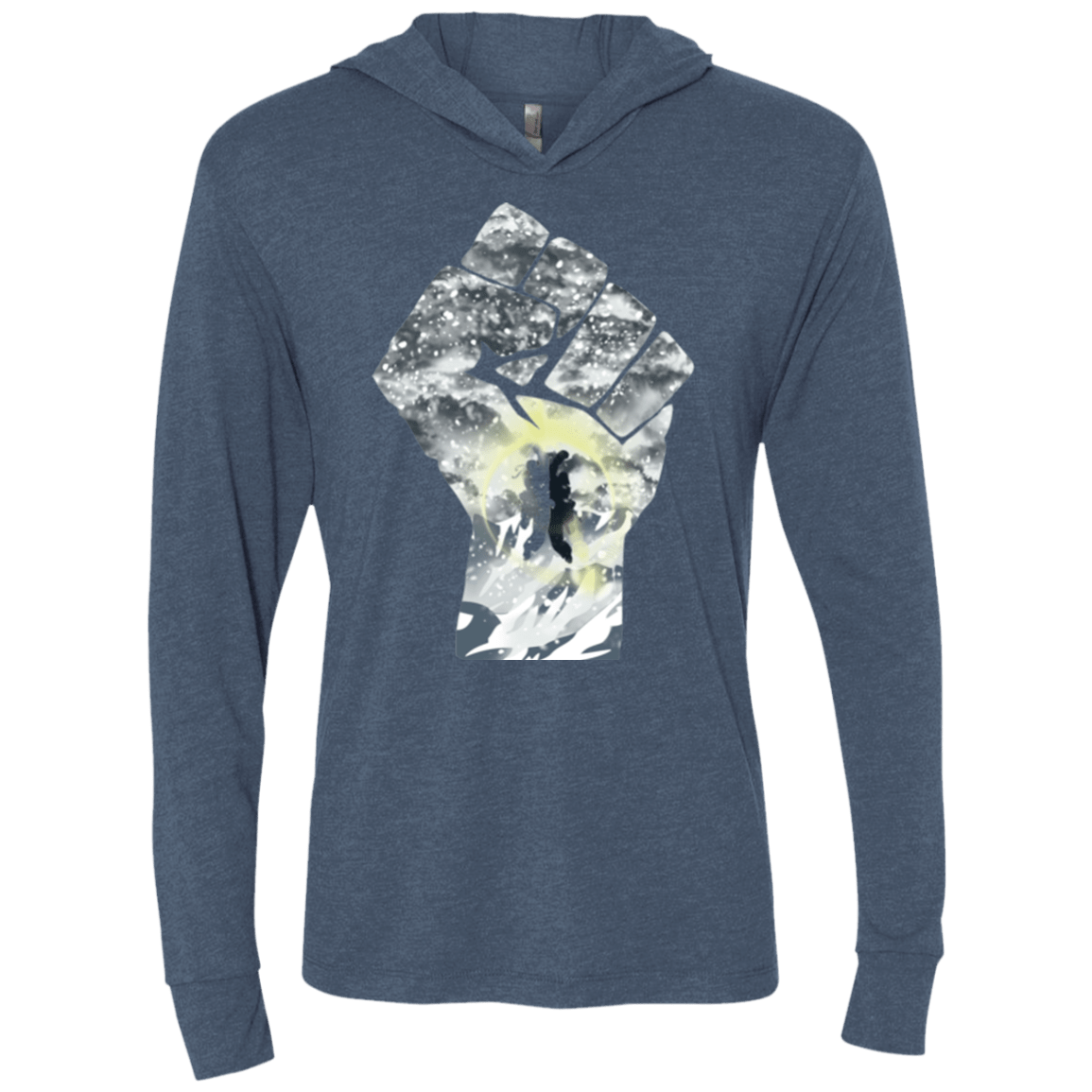 T-Shirts Indigo / X-Small The Fighters Triblend Long Sleeve Hoodie Tee