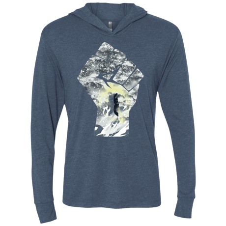 T-Shirts Indigo / X-Small The Fighters Triblend Long Sleeve Hoodie Tee