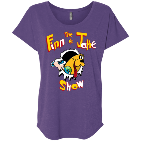 T-Shirts Purple Rush / X-Small The Finn and Jake Show Triblend Dolman Sleeve