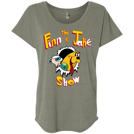 T-Shirts Venetian Grey / X-Small The Finn and Jake Show Triblend Dolman Sleeve