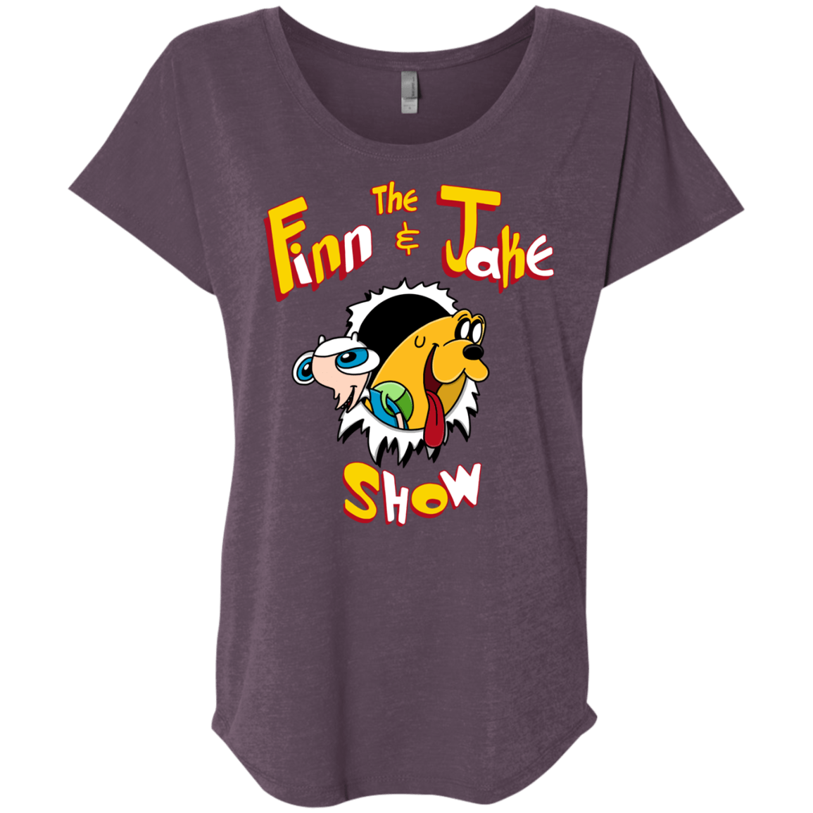 T-Shirts Vintage Purple / X-Small The Finn and Jake Show Triblend Dolman Sleeve