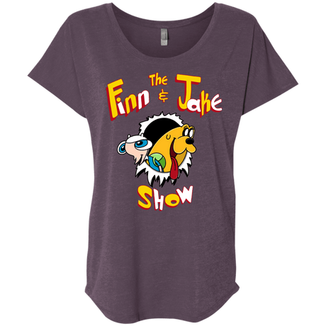 T-Shirts Vintage Purple / X-Small The Finn and Jake Show Triblend Dolman Sleeve