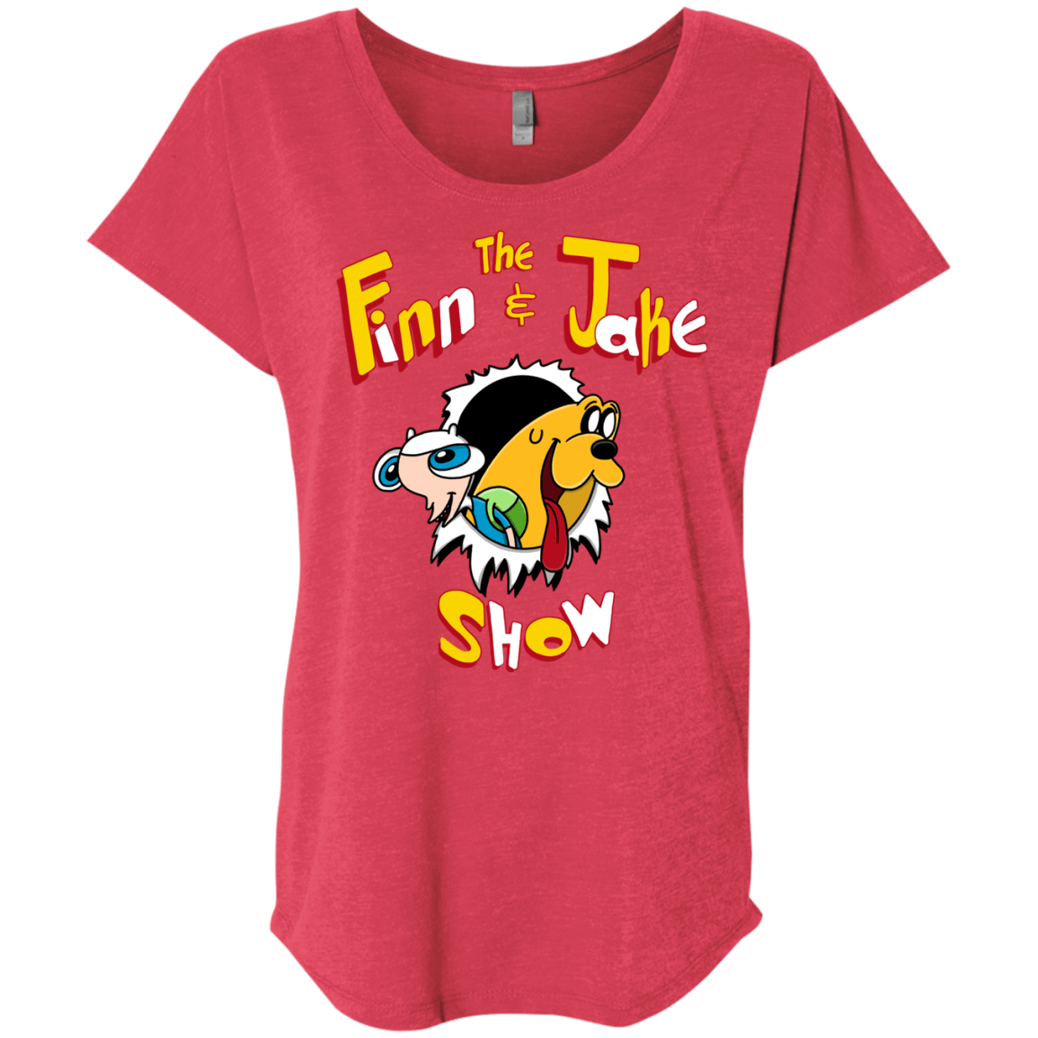 T-Shirts Vintage Red / X-Small The Finn and Jake Show Triblend Dolman Sleeve