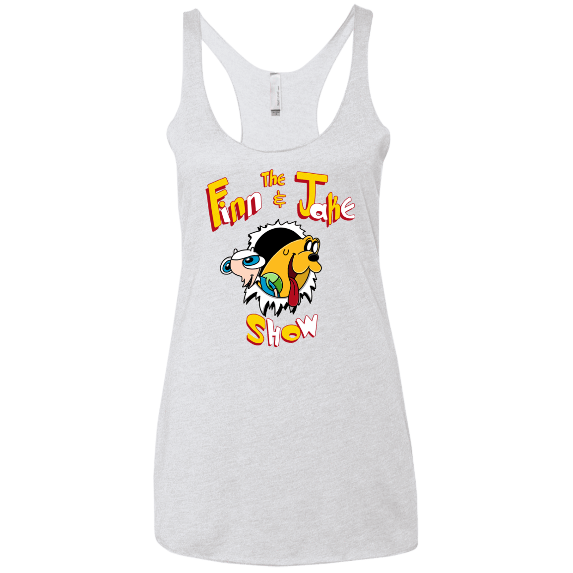 T-Shirts Heather White / X-Small The Finn and Jake Show Women's Triblend Racerback Tank