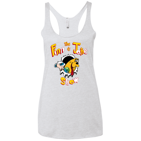 T-Shirts Heather White / X-Small The Finn and Jake Show Women's Triblend Racerback Tank