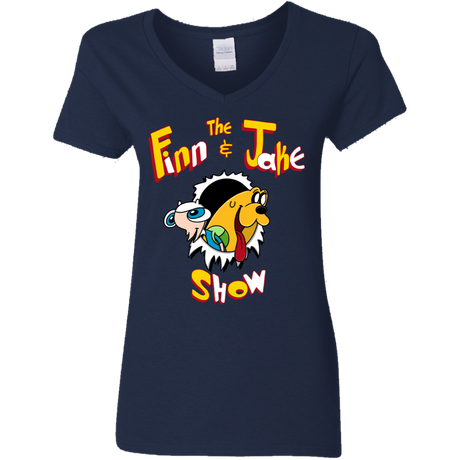 T-Shirts Navy / S The Finn and Jake Show Women's V-Neck T-Shirt