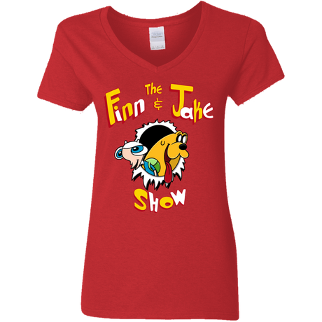 T-Shirts Red / S The Finn and Jake Show Women's V-Neck T-Shirt