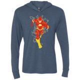 T-Shirts Indigo / X-Small The Flash Triblend Long Sleeve Hoodie Tee