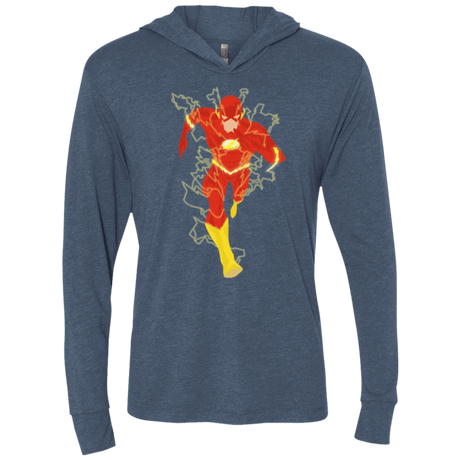 T-Shirts Indigo / X-Small The Flash Triblend Long Sleeve Hoodie Tee