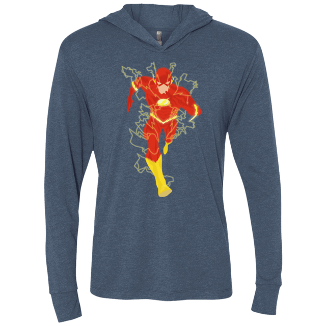 T-Shirts Indigo / X-Small The Flash Triblend Long Sleeve Hoodie Tee