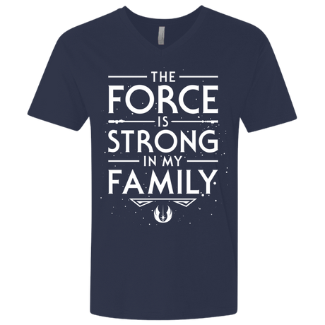 T-Shirts Midnight Navy / X-Small The Force is Strong in my Family Men's Premium V-Neck