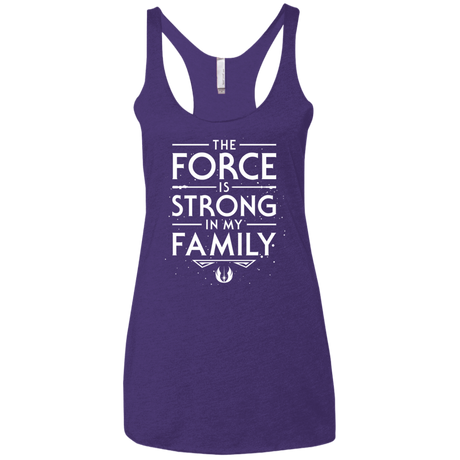 T-Shirts Purple Rush / X-Small The Force is Strong in my Family Women's Triblend Racerback Tank