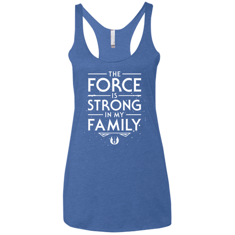 T-Shirts Vintage Royal / X-Small The Force is Strong in my Family Women's Triblend Racerback Tank