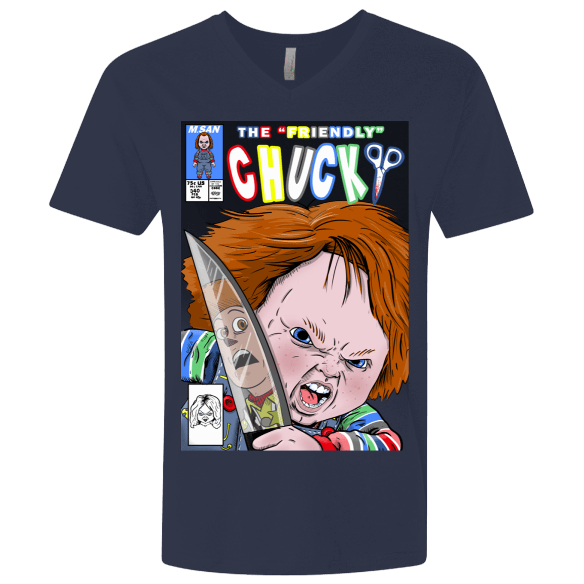 T-Shirts Midnight Navy / X-Small The Friendly Chucky Men's Premium V-Neck