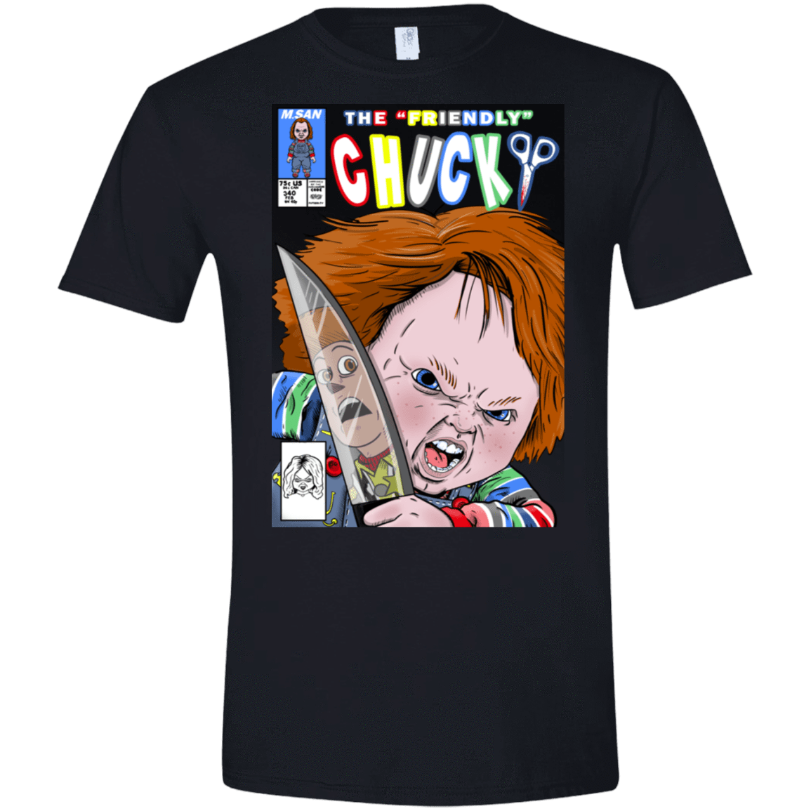 T-Shirts Black / S The Friendly Chucky Men's Semi-Fitted Softstyle