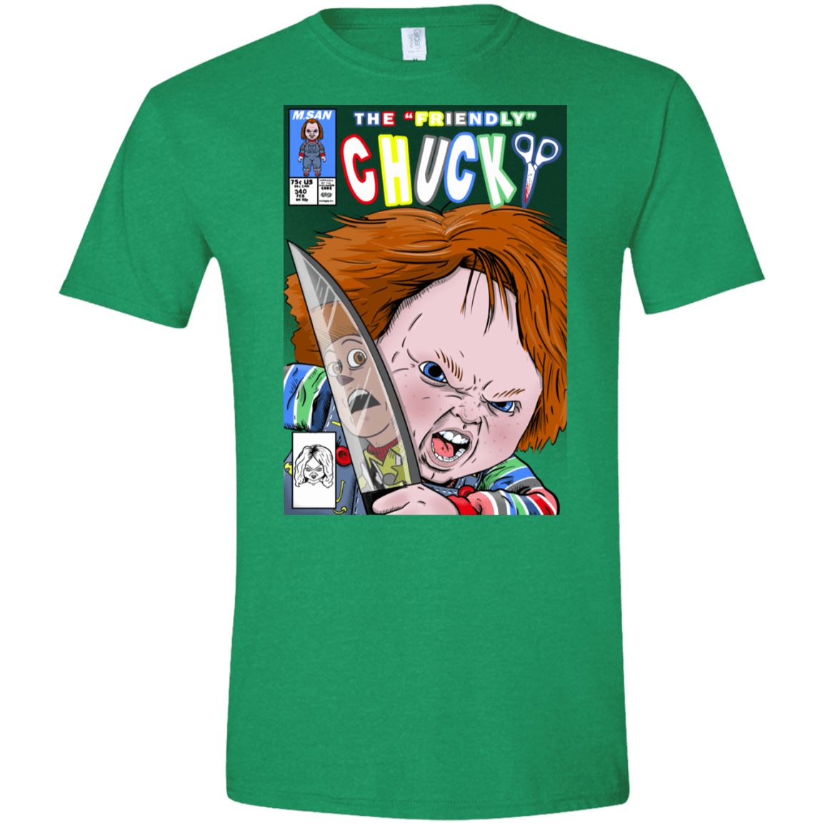 T-Shirts Heather Irish Green / S The Friendly Chucky Men's Semi-Fitted Softstyle