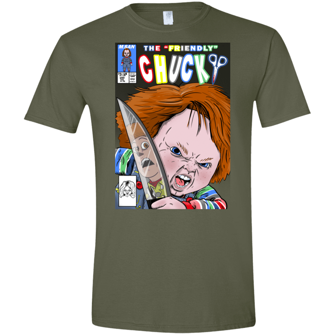 T-Shirts Military Green / S The Friendly Chucky Men's Semi-Fitted Softstyle