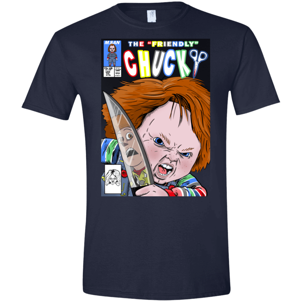 T-Shirts Navy / S The Friendly Chucky Men's Semi-Fitted Softstyle