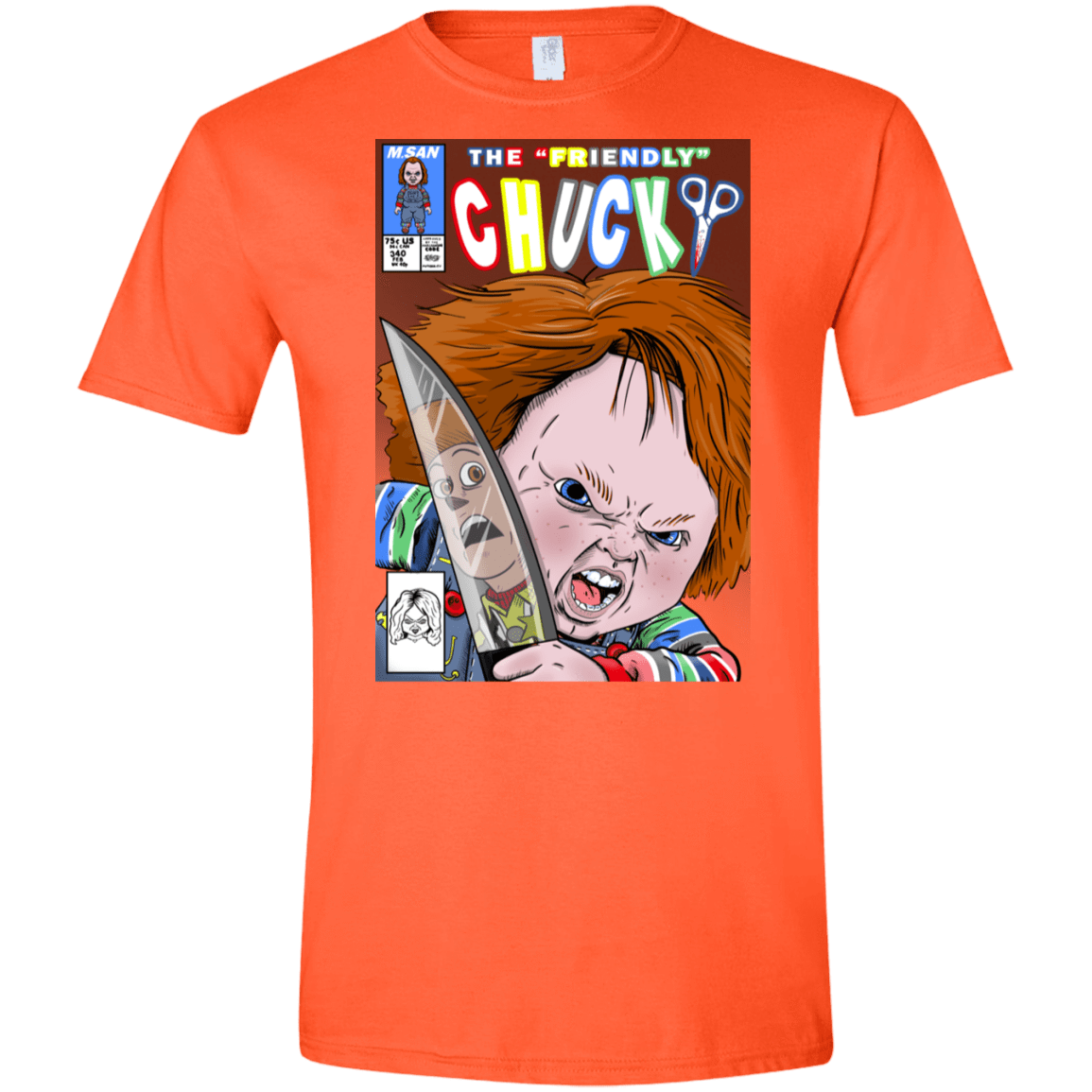 T-Shirts Orange / S The Friendly Chucky Men's Semi-Fitted Softstyle