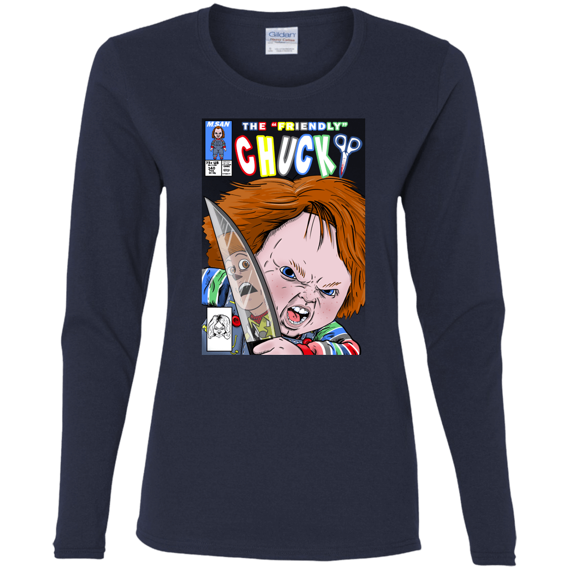 T-Shirts Navy / S The Friendly Chucky Women's Long Sleeve T-Shirt