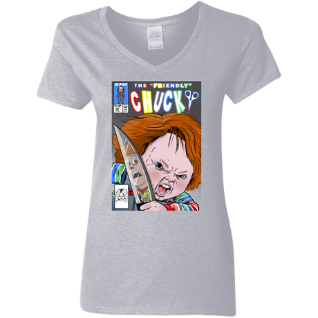 T-Shirts Sport Grey / S The Friendly Chucky Women's V-Neck T-Shirt