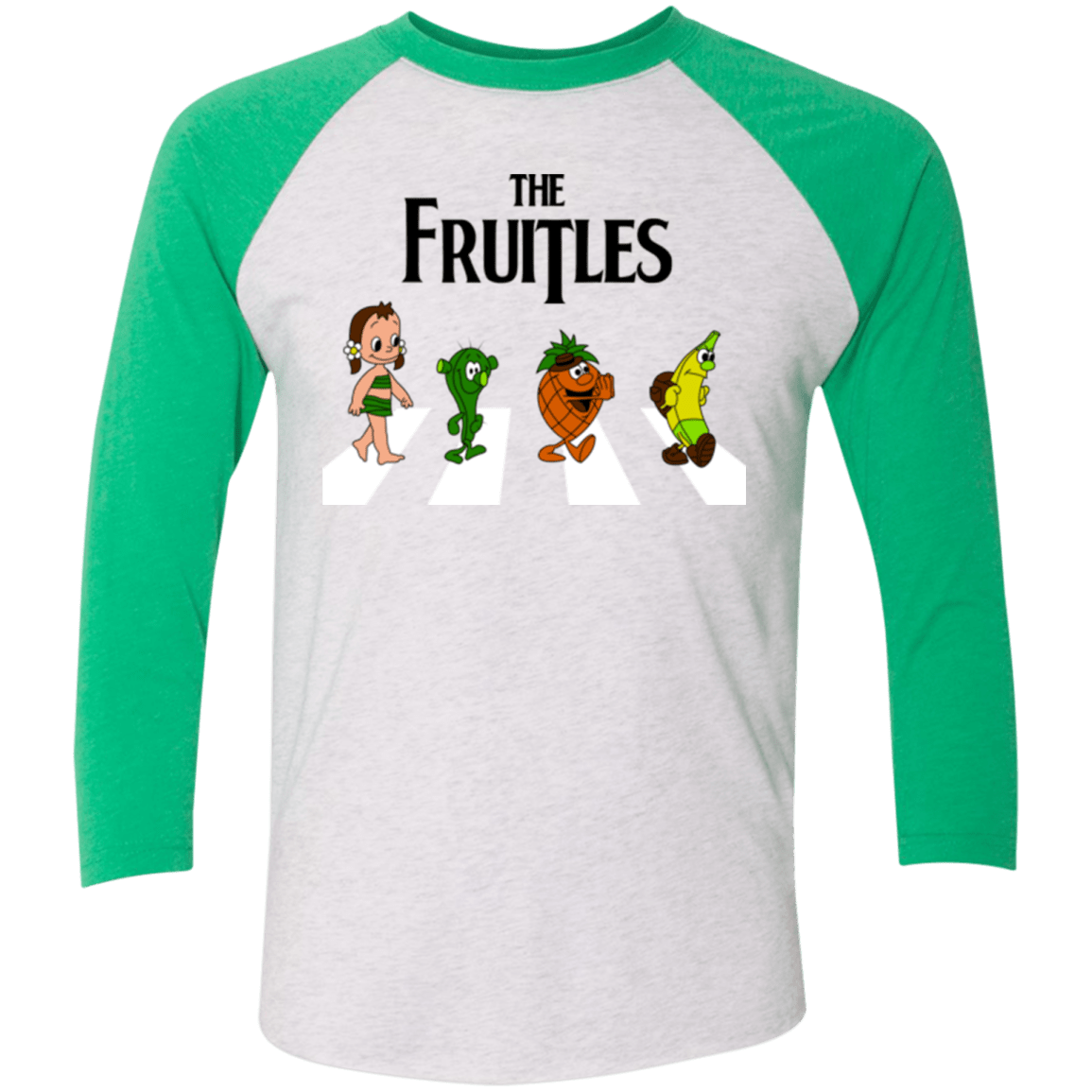 T-Shirts Heather White/Envy / X-Small The Fruitles Men's Triblend 3/4 Sleeve
