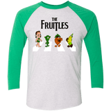 T-Shirts Heather White/Envy / X-Small The Fruitles Men's Triblend 3/4 Sleeve