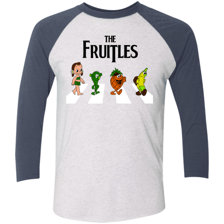 T-Shirts Heather White/Indigo / X-Small The Fruitles Men's Triblend 3/4 Sleeve