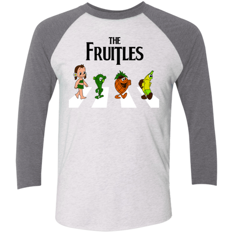 T-Shirts Heather White/Premium Heather / X-Small The Fruitles Men's Triblend 3/4 Sleeve